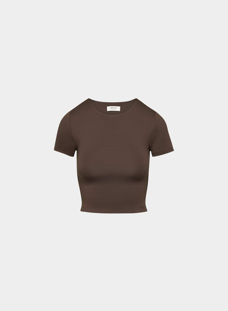 original contour marvel t-shirt med rund midja mokkabrun