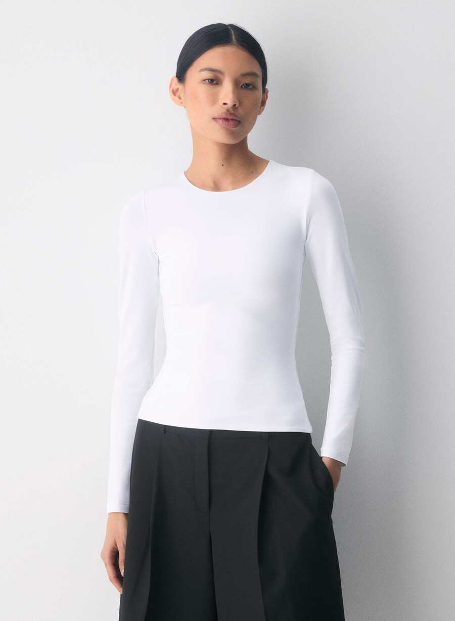 original contour splendid crew långärmad tröja ljusvit