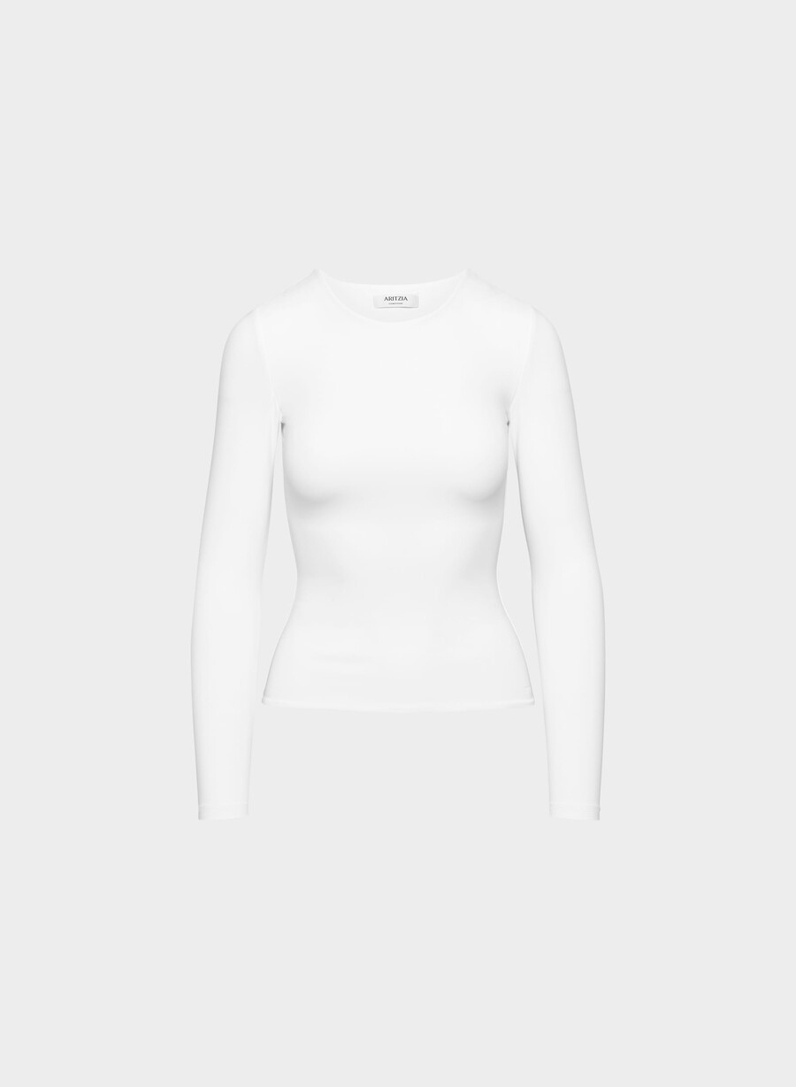 original contour splendid crew långärmad tröja ljusvit