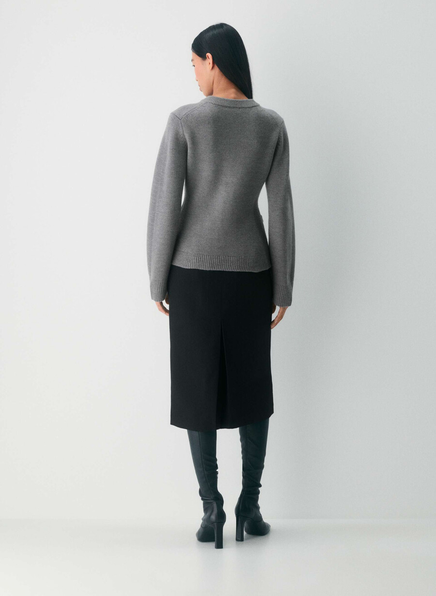 meraki merino wool cardigan avorio