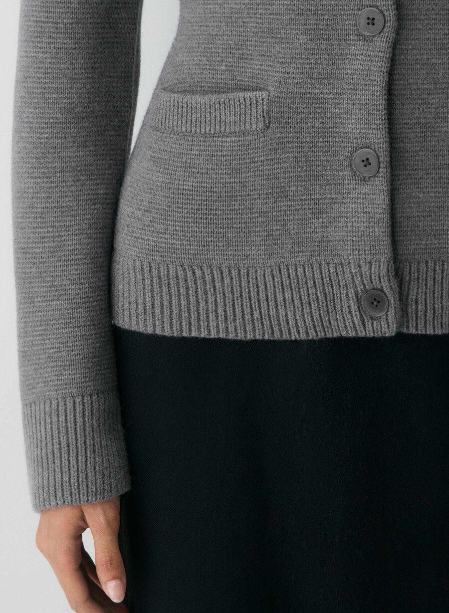 meraki merino wool cardigan avorio