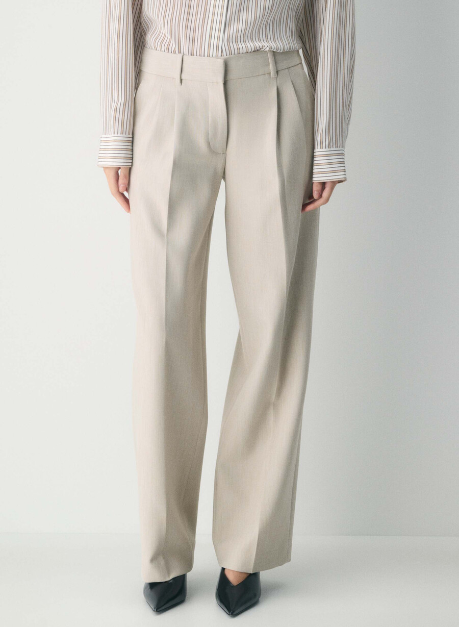 the effortless pant lo-rise - Återväsentlig ljung matt pärla
