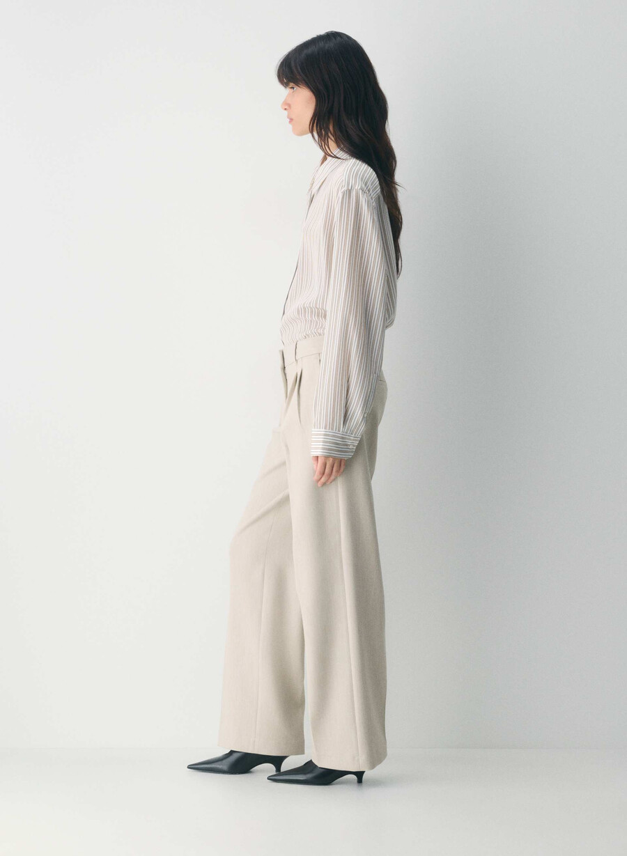 the effortless pant lo-rise - Återväsentlig ljung matt pärla