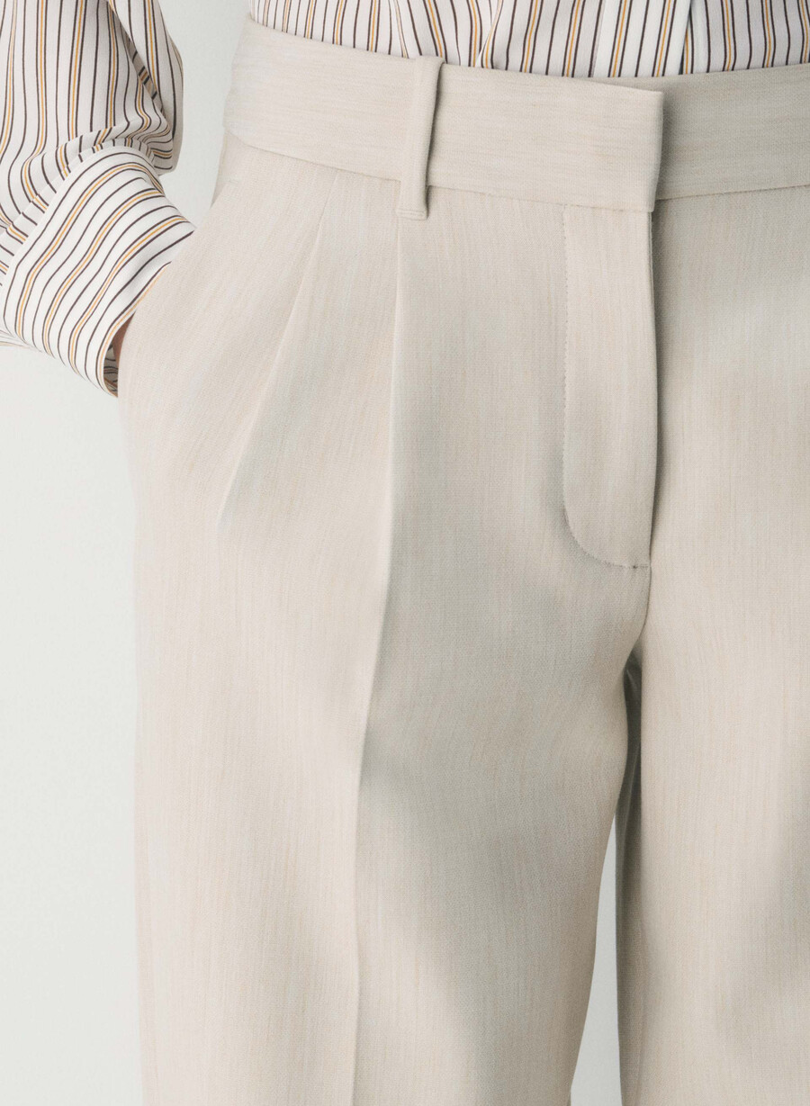 the effortless pant lo-rise - Återväsentlig ljung matt pärla