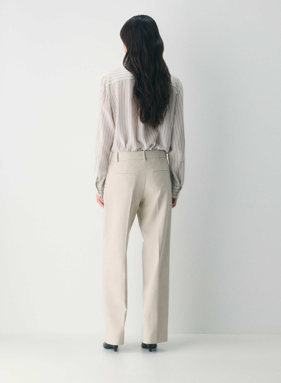 the effortless pant lo-rise - Återväsentlig ljung matt pärla