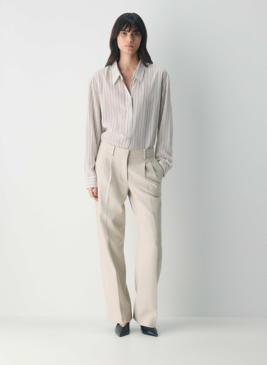 the effortless pant lo-rise - Återväsentlig ljung matt pärla