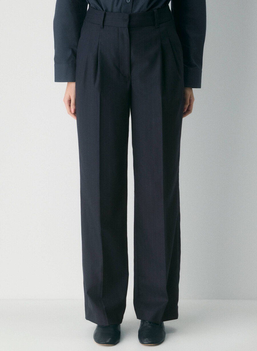 the effortless pant - raffinerad brnt stripe dk n nv