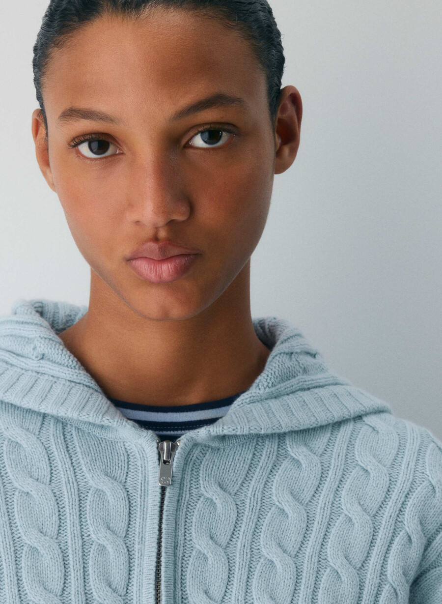 octavia zip hoodie dew blue