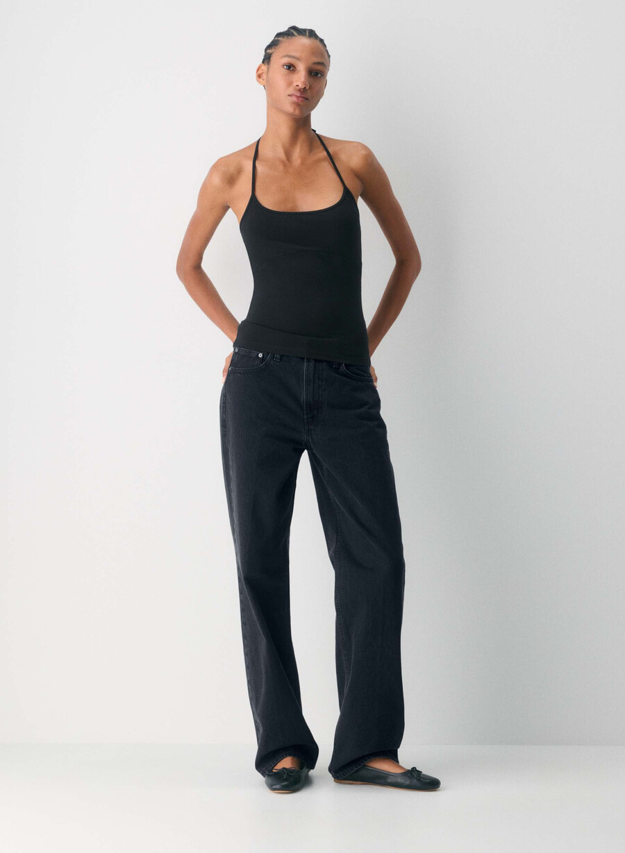 chill entourage halter top svart