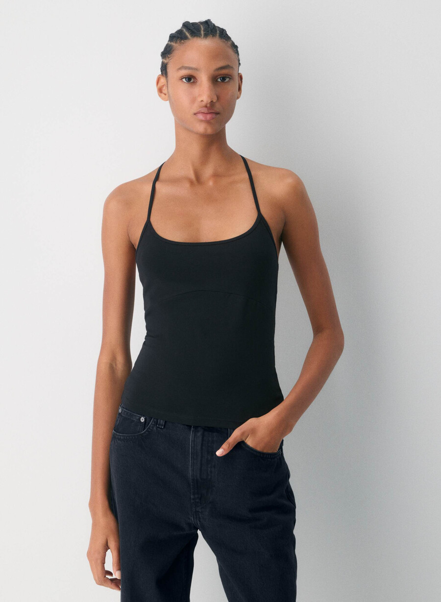 chill entourage halter top svart