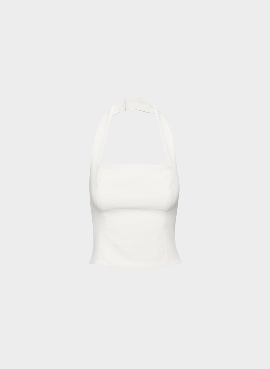 whisper halter top - crepette ljusbjÖrk