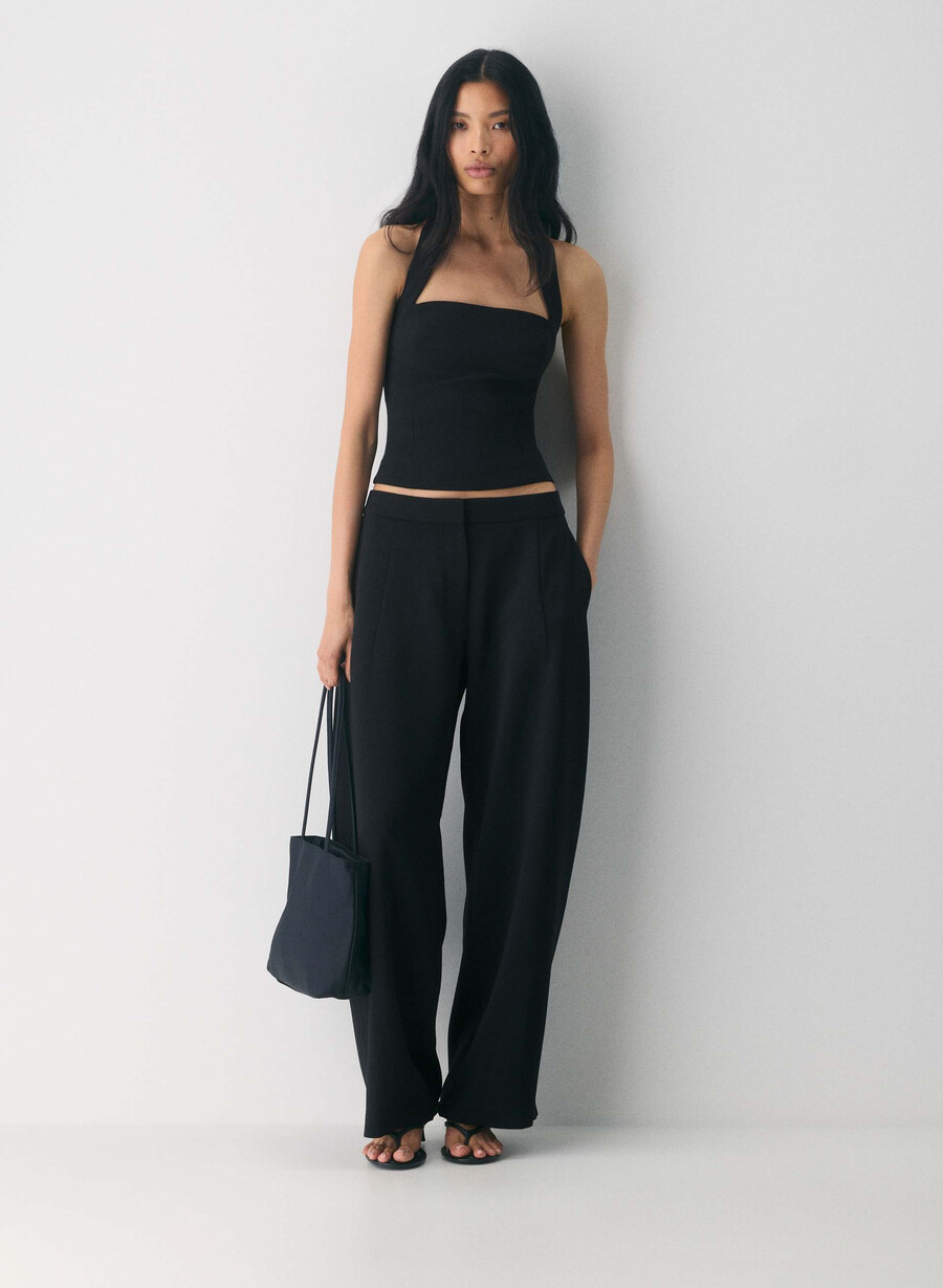 whisper halter top - crepette svart