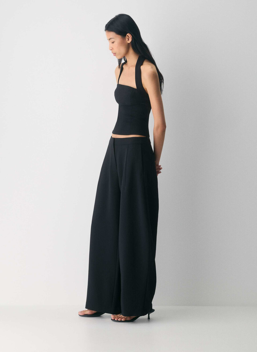 whisper halter top - crepette svart