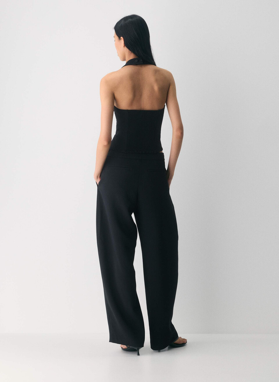 whisper halter top - crepette svart