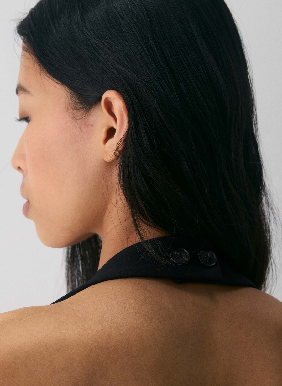 whisper halter top - crepette svart