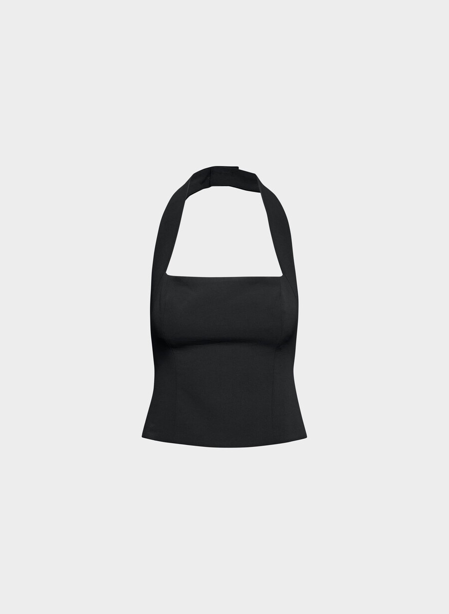 whisper halter top - crepette svart