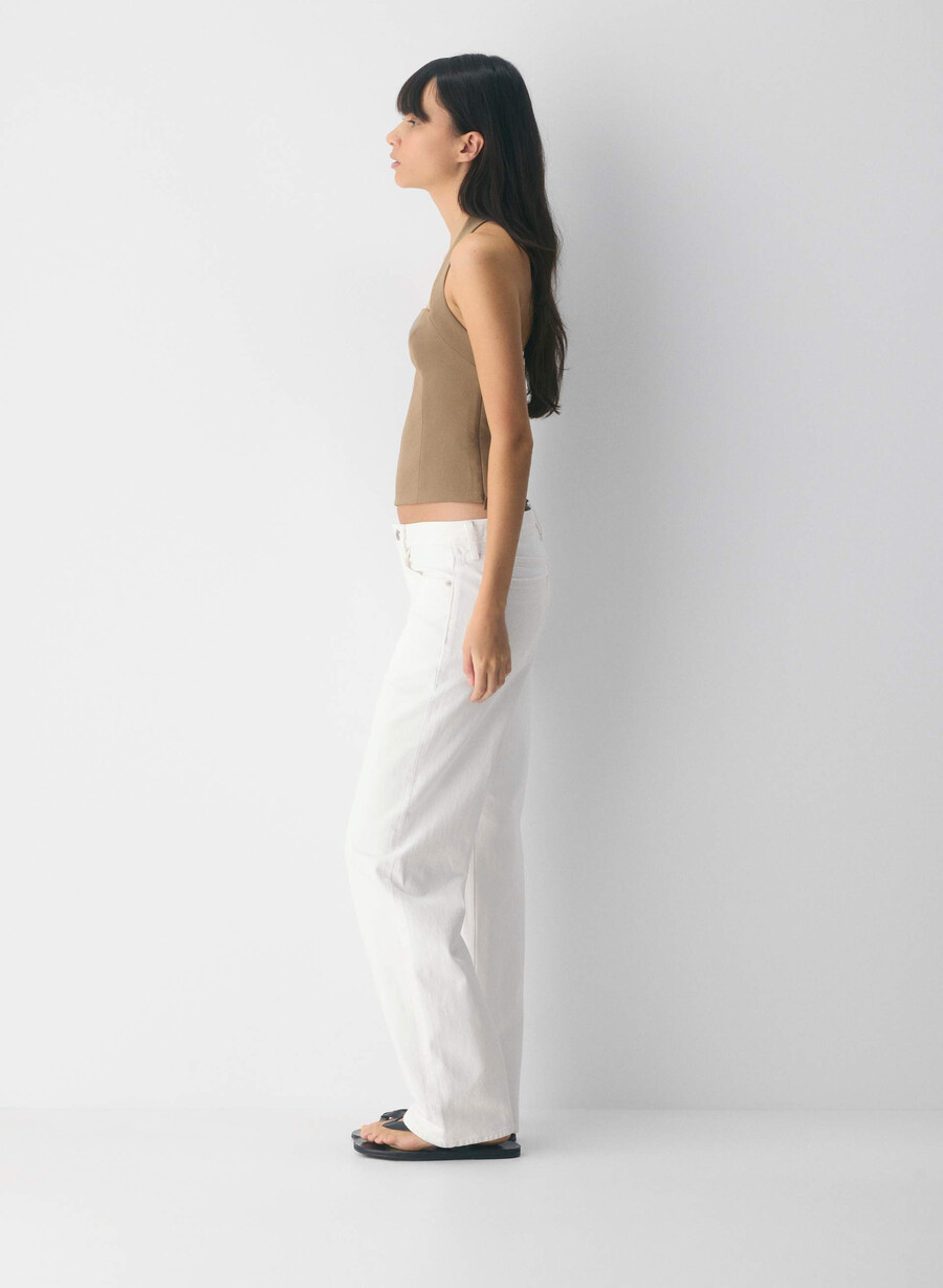 whisper halter top - crepette folio brun