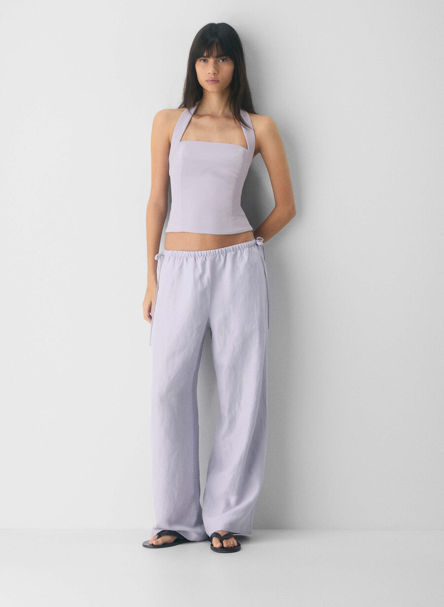 whisper halter top - crepette vildblomma lila
