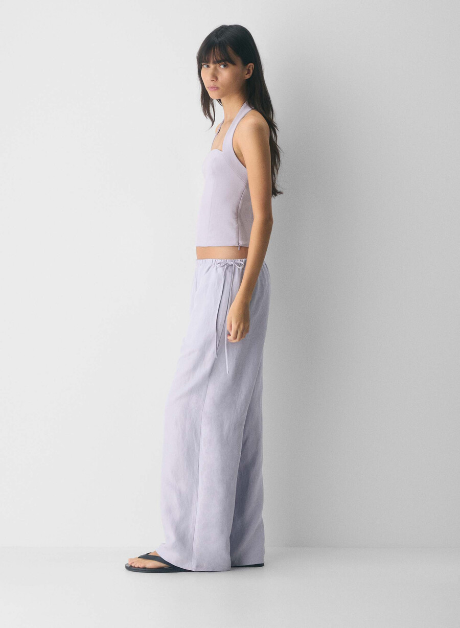 whisper halter top - crepette vildblomma lila