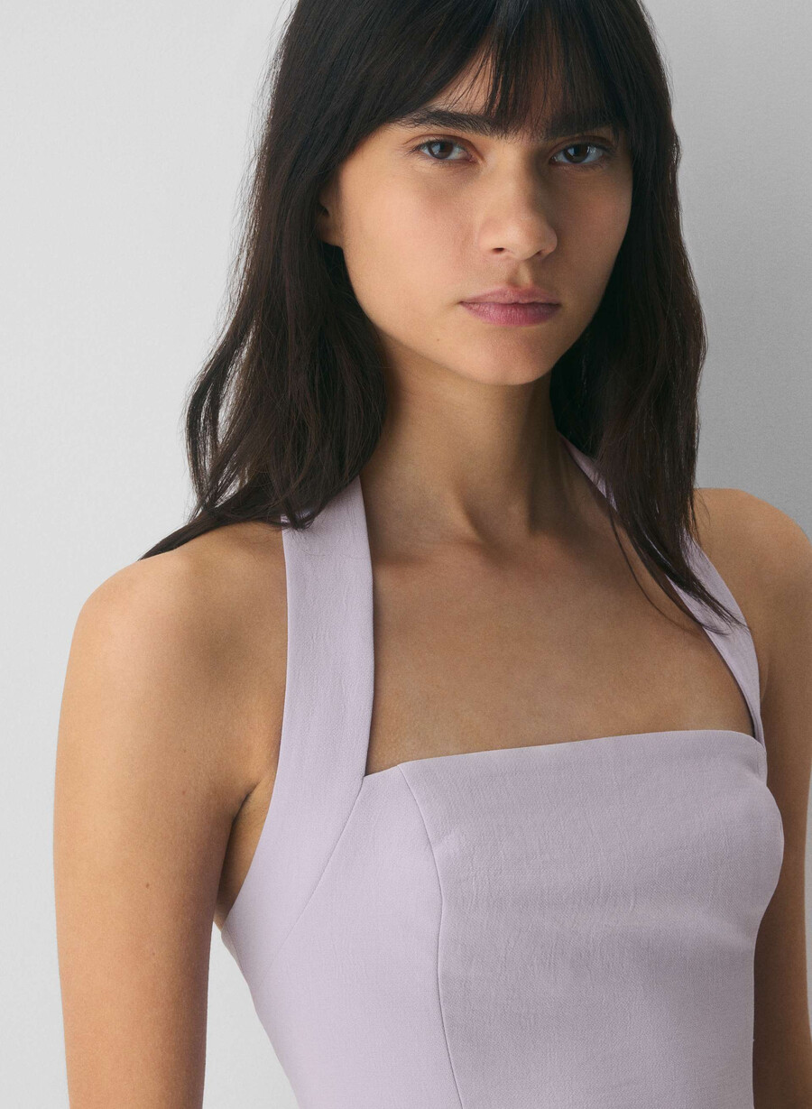 whisper halter top - crepette vildblomma lila