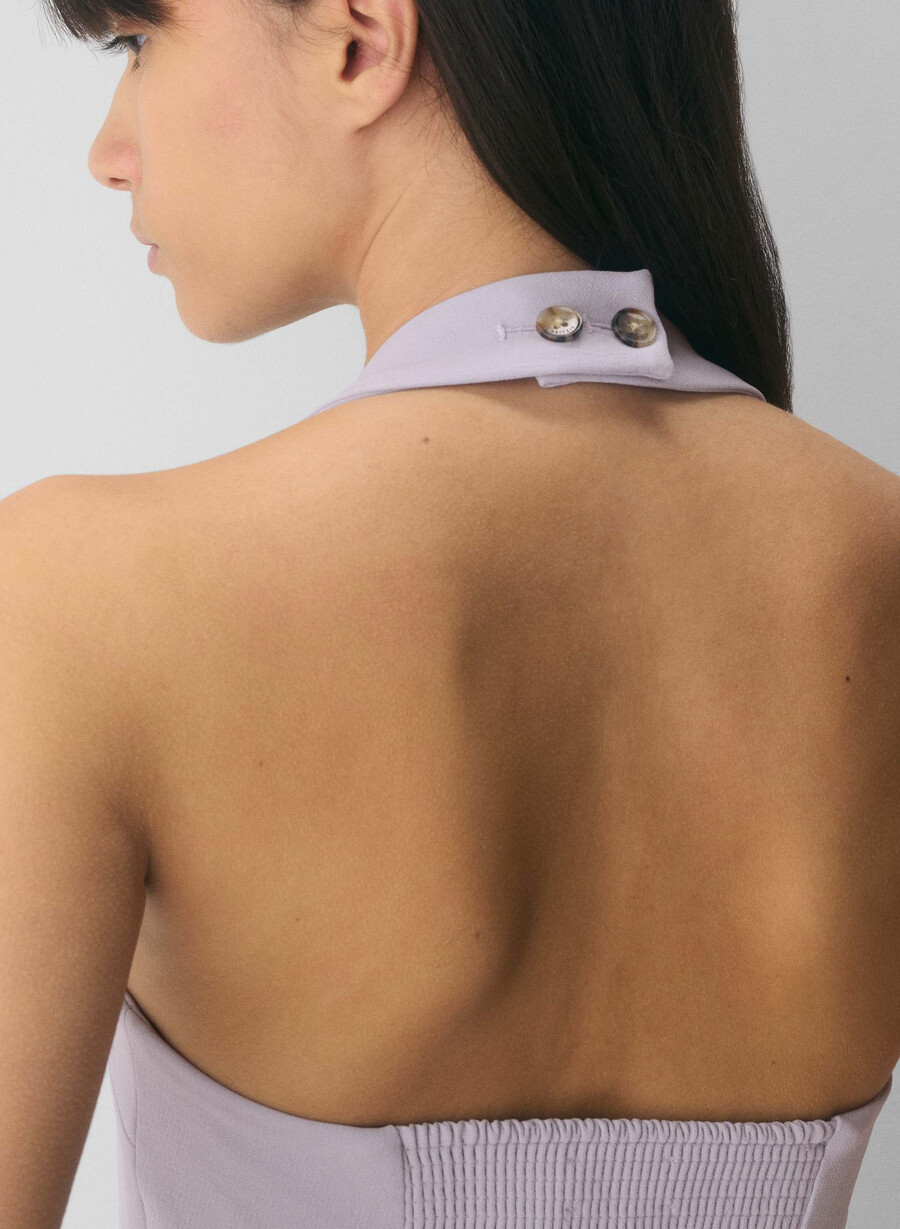 whisper halter top - crepette vildblomma lila