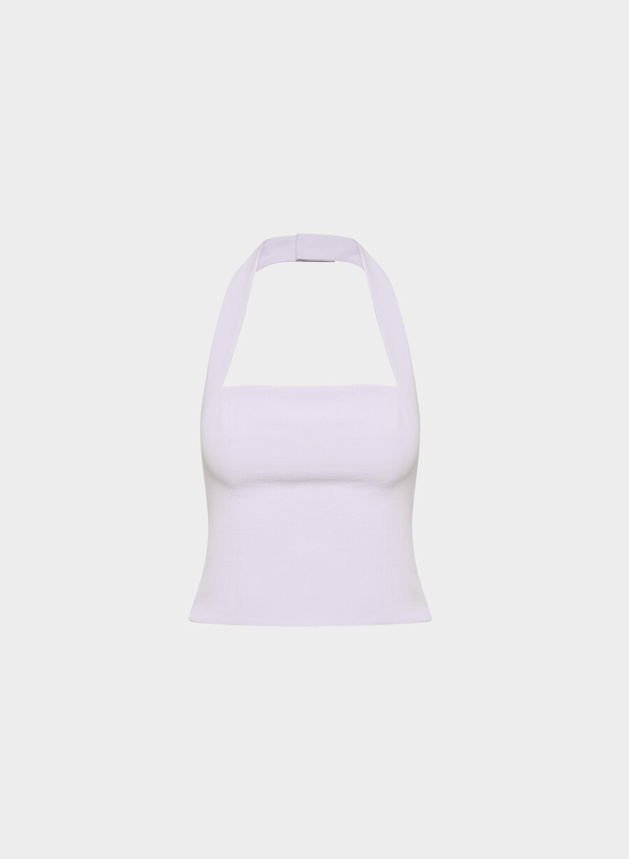whisper halter top - crepette vildblomma lila