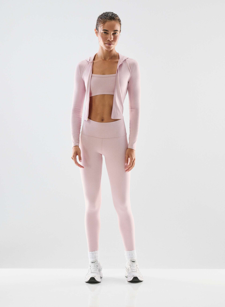 butter limit dragkedja hoodie med rosa