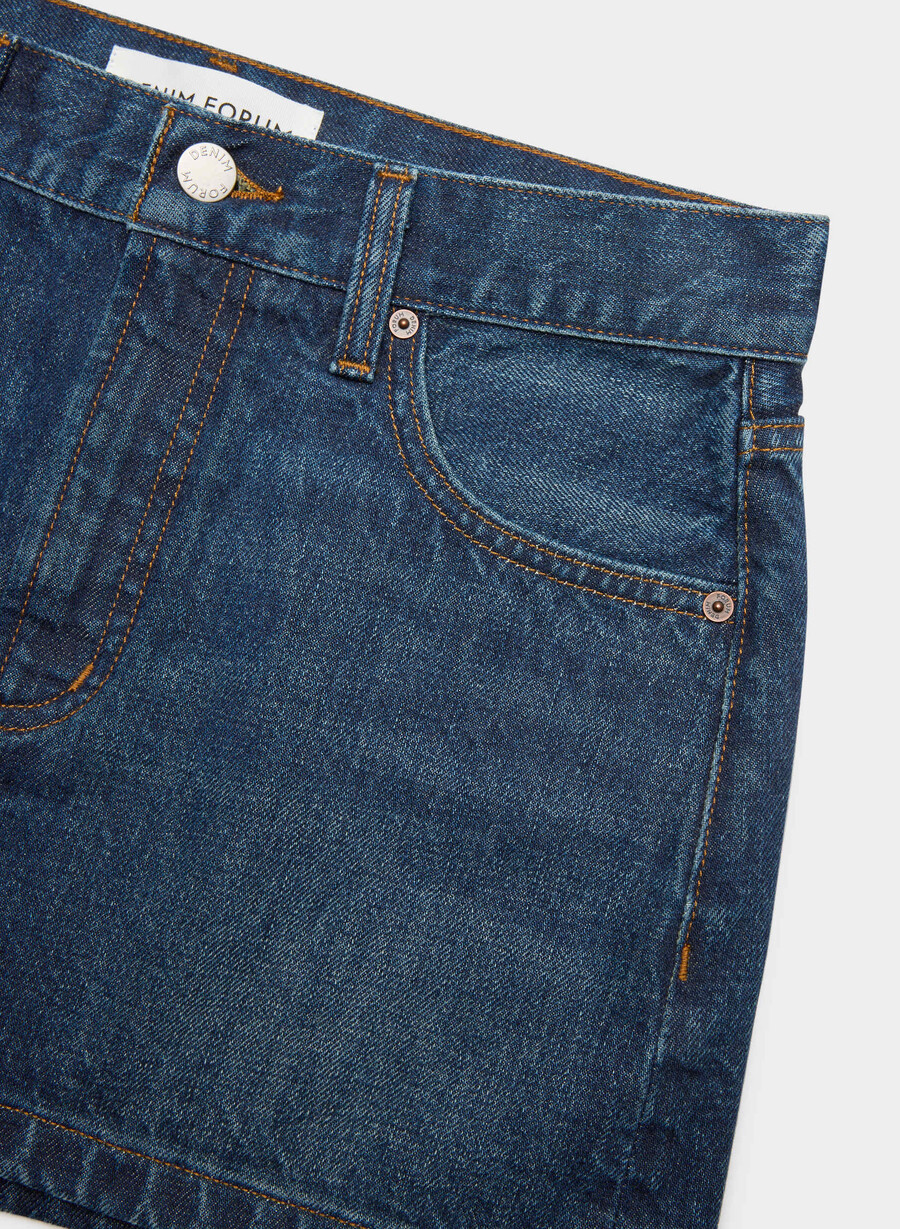 denim forum 90-talets vintage mikrojeanskjol be about dark bleu