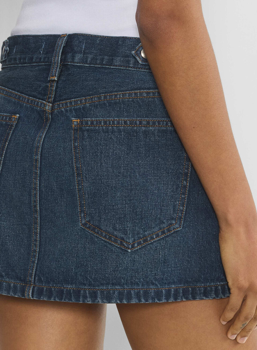 denim forum 90-talets vintage mikrojeanskjol be about dark bleu