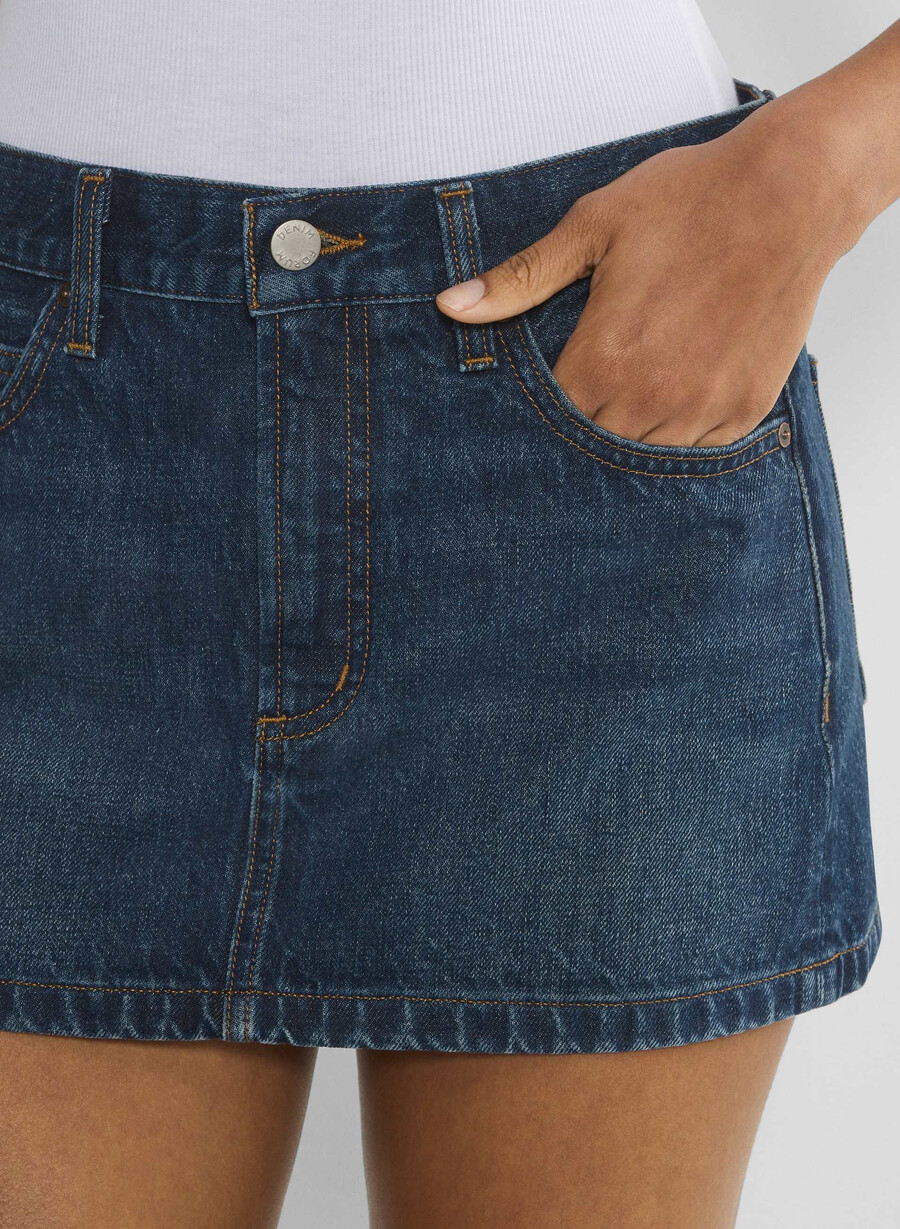 denim forum 90-talets vintage mikrojeanskjol be about dark bleu