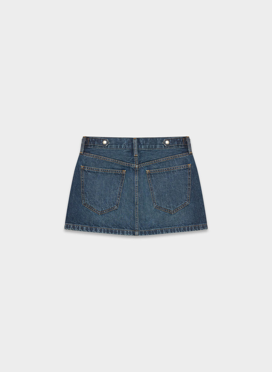 denim forum 90-talets vintage mikrojeanskjol be about dark bleu