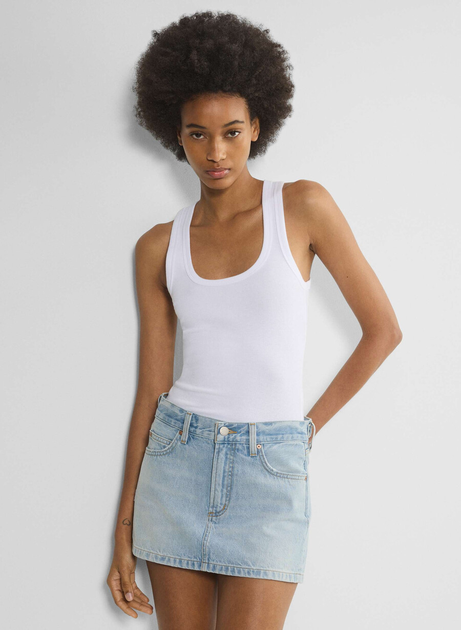 denim forum 90-talets vintage mikrojeanskjol here comes the sn bl