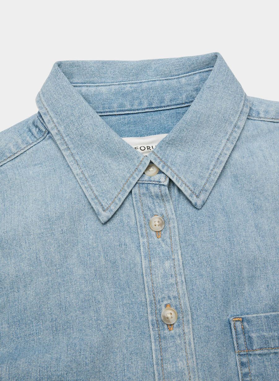 denim forum 80-tals jeansskjorta med bekväm midja 7 år bleu taboo