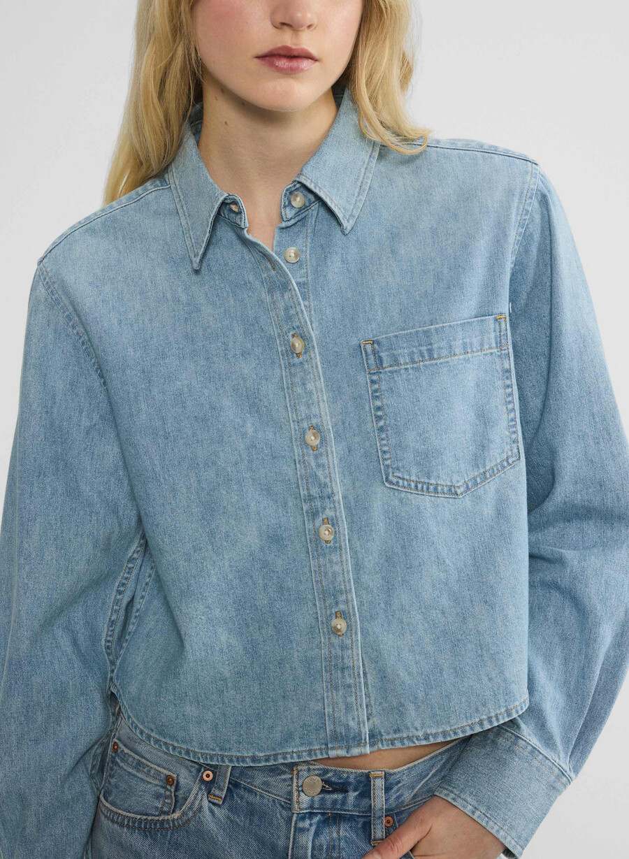 denim forum 80-tals jeansskjorta med bekväm midja 7 år bleu taboo