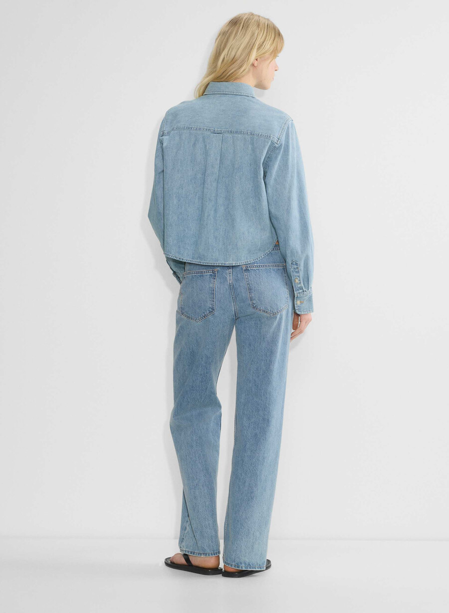 denim forum 80-tals jeansskjorta med bekväm midja 7 år bleu taboo