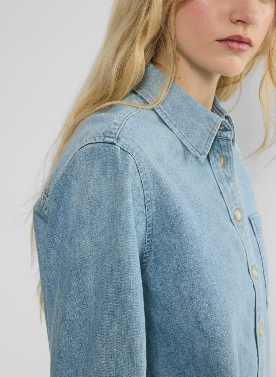 denim forum 80-tals jeansskjorta med bekväm midja 7 år bleu taboo
