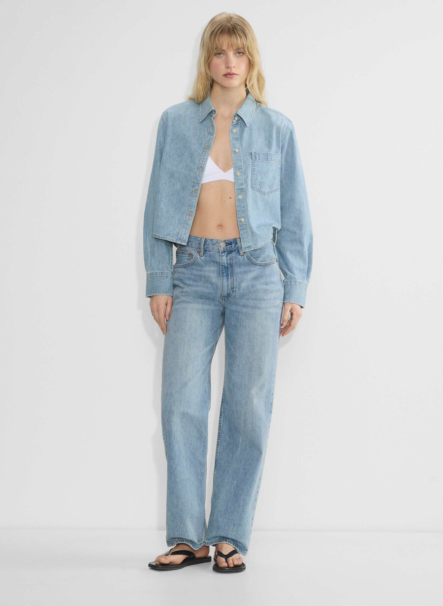 denim forum 80-tals jeansskjorta med bekväm midja 7 år bleu taboo
