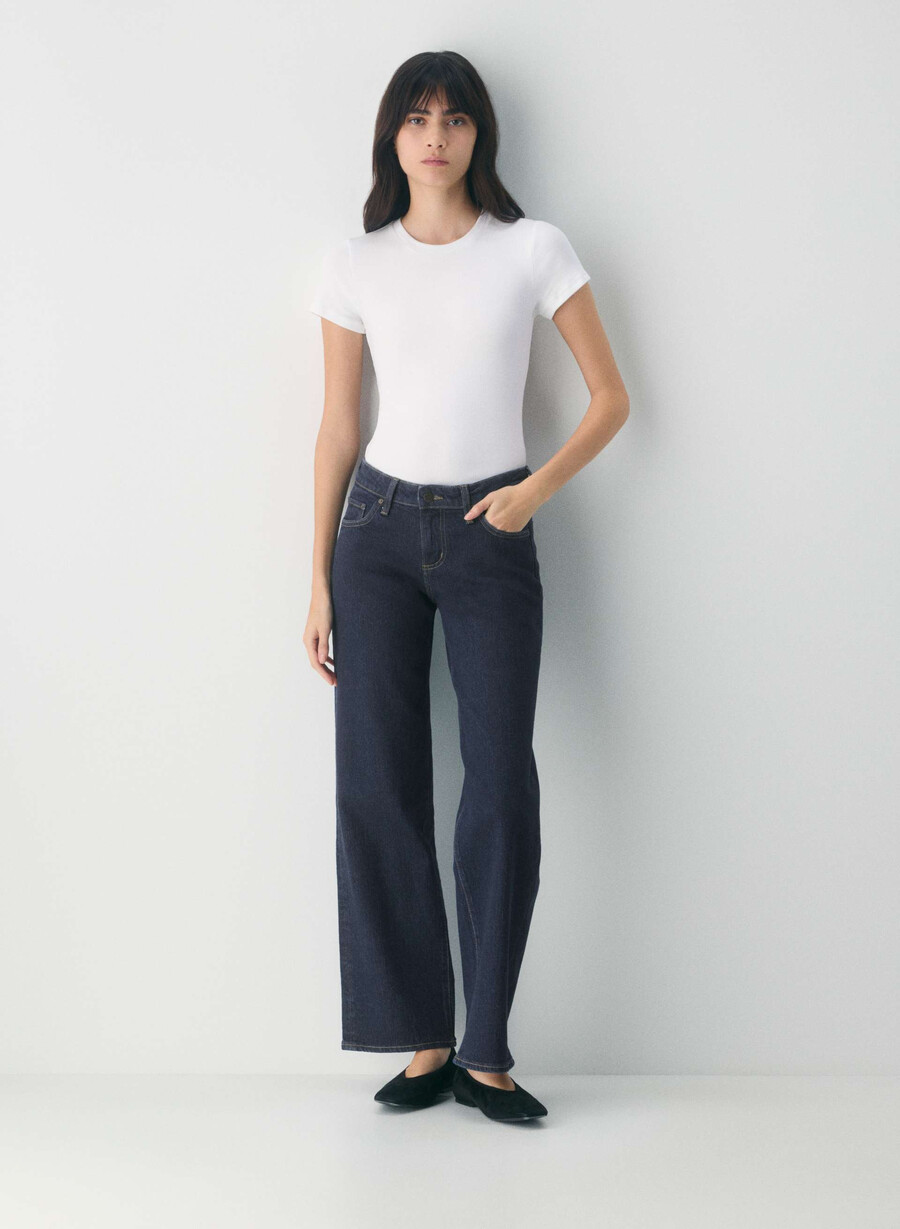 denim forum pam super lo-rise wide jeans no-stress mÖrkblÅ