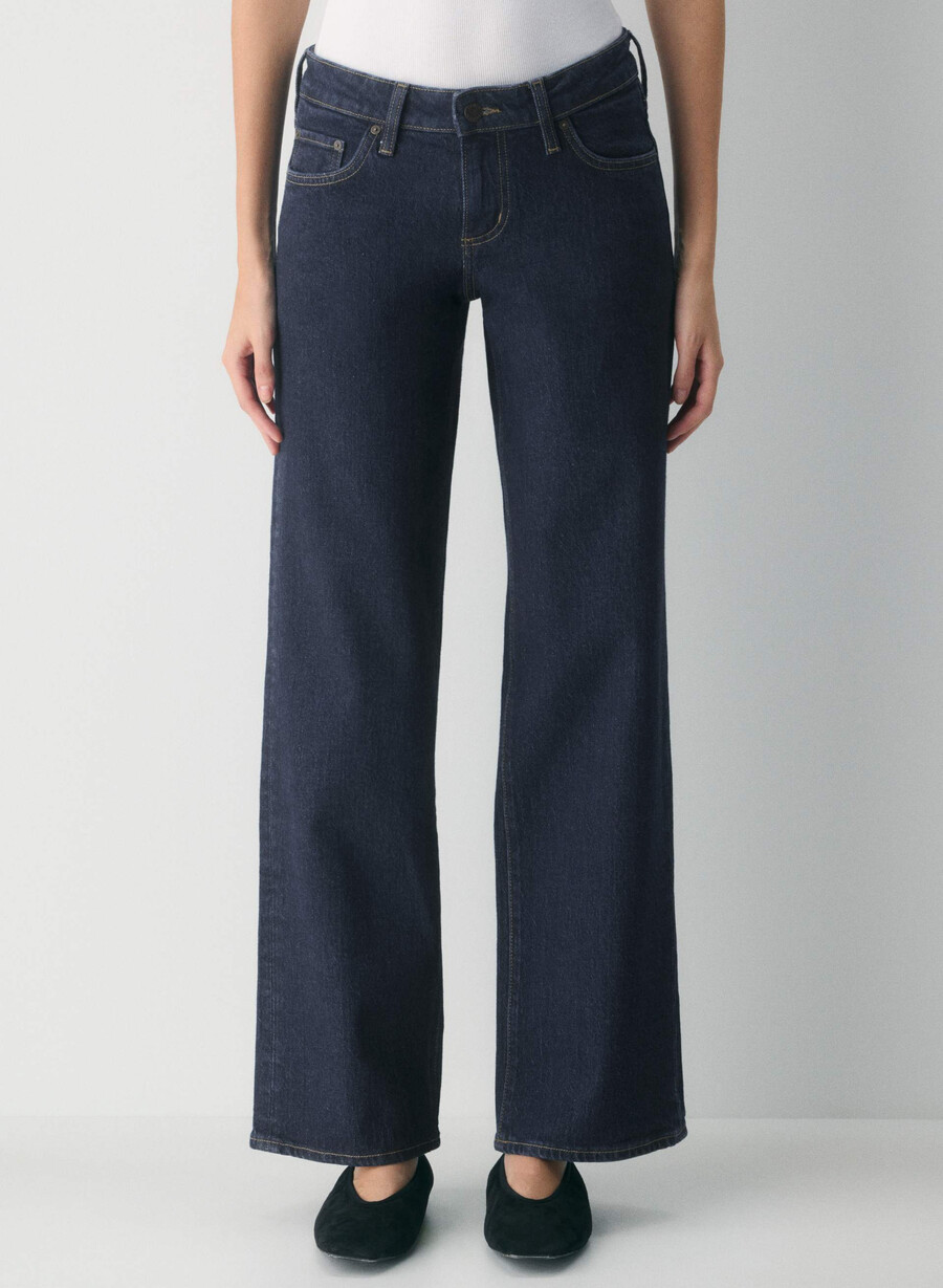 denim forum pam super lo-rise wide jeans no-stress mÖrkblÅ