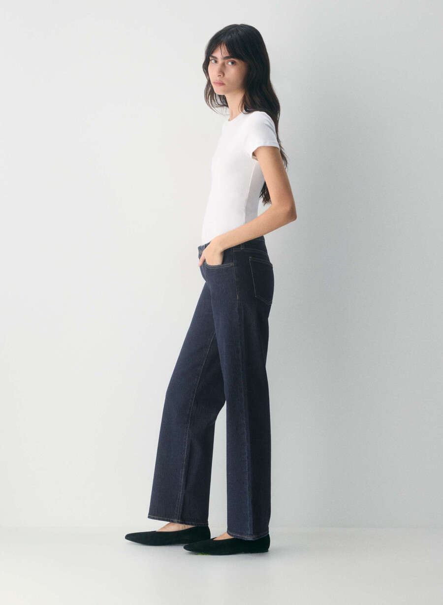 denim forum pam super lo-rise wide jeans no-stress mÖrkblÅ