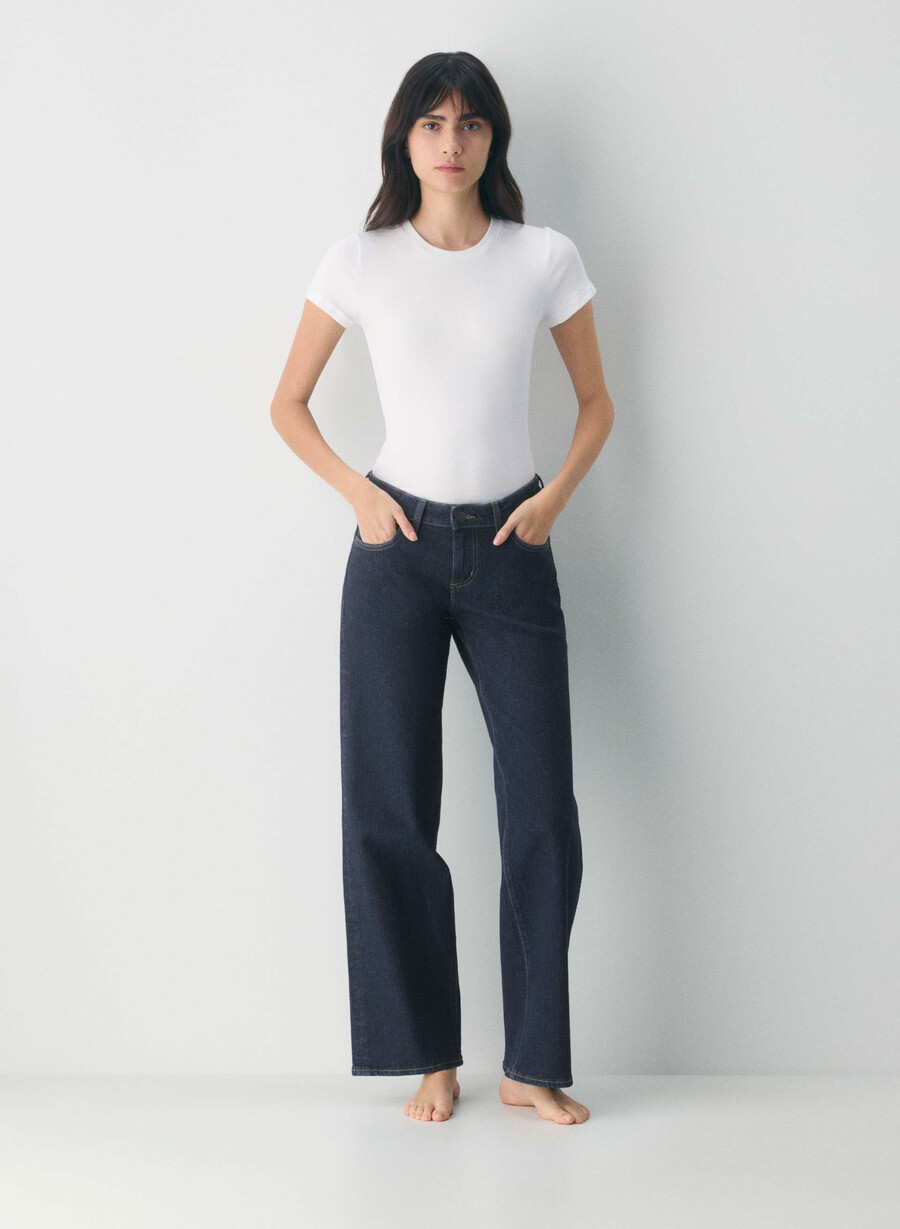 denim forum pam super lo-rise wide jeans no-stress mÖrkblÅ