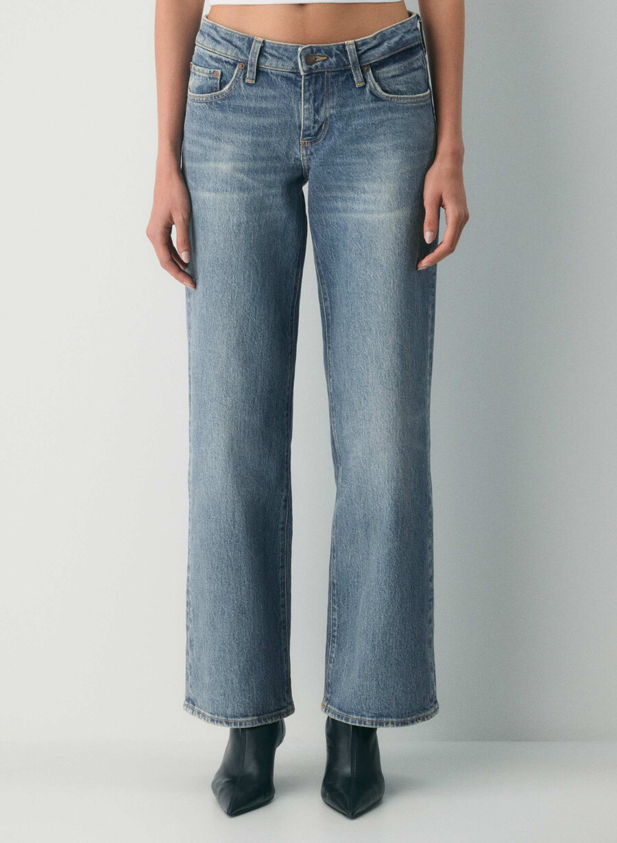 denim forum pam super lo-rise wide jeans vintage medium blÅ