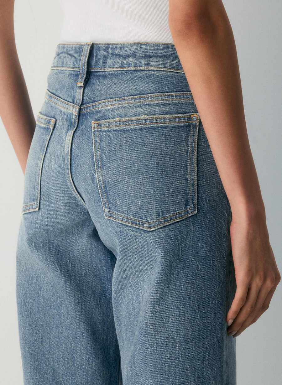 denim forum pam super lo-rise wide jeans vintage medium blÅ