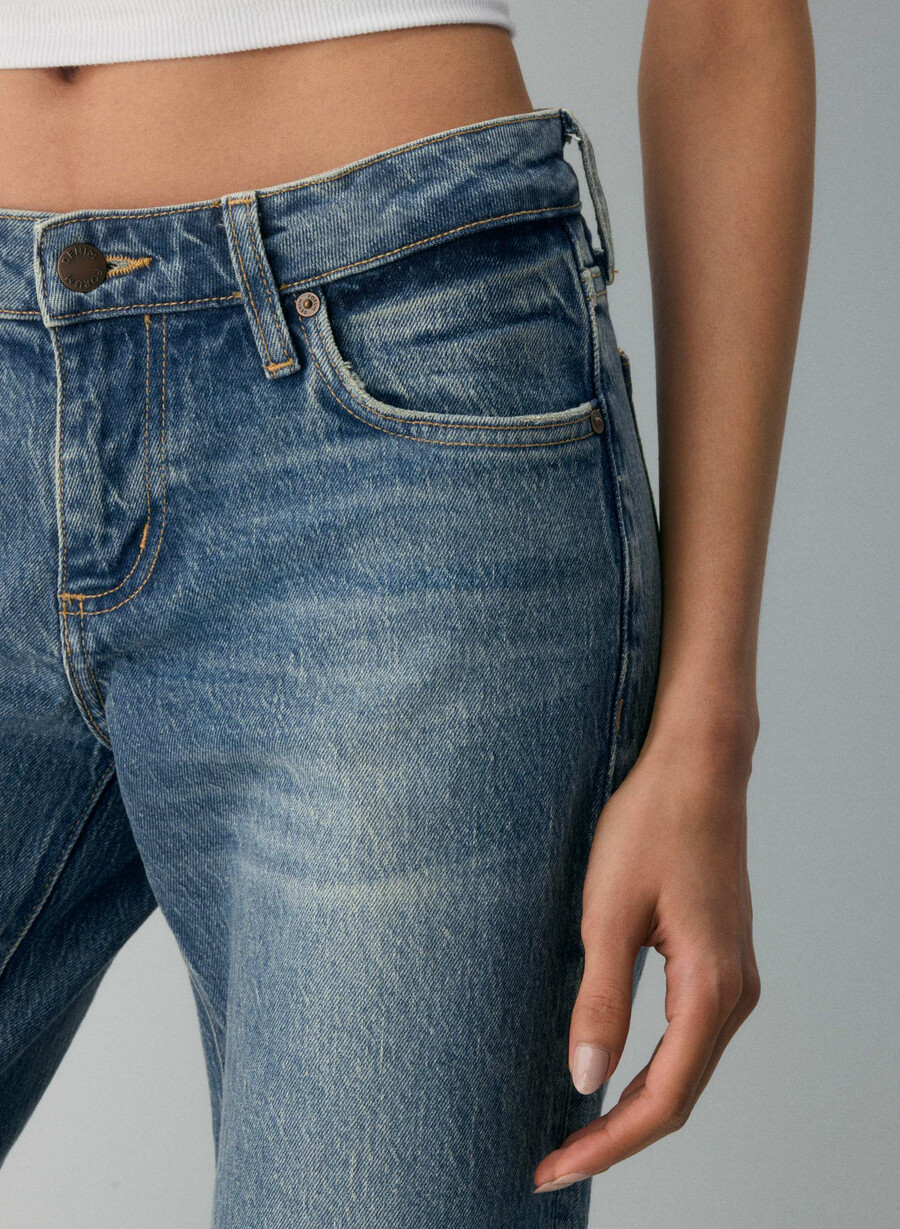 denim forum pam super lo-rise wide jeans vintage medium blÅ