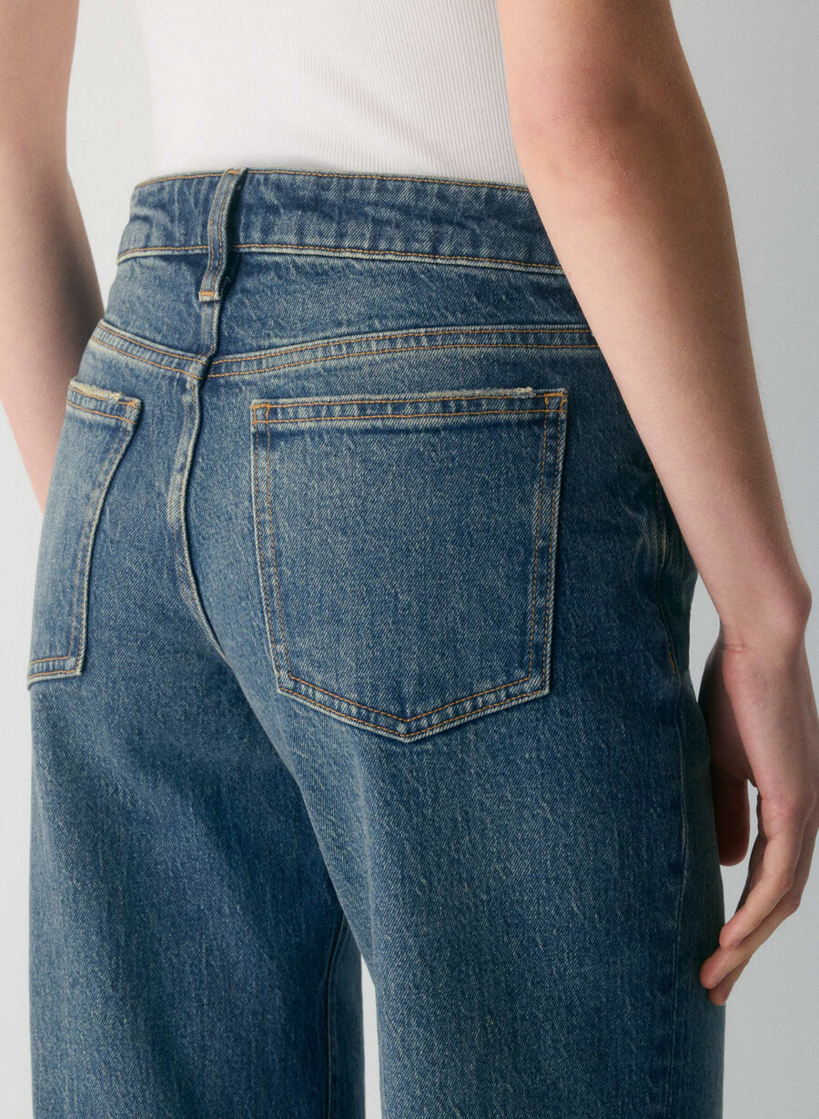 denim forum pam super lo-rise wide jeans vintage mörkblå
