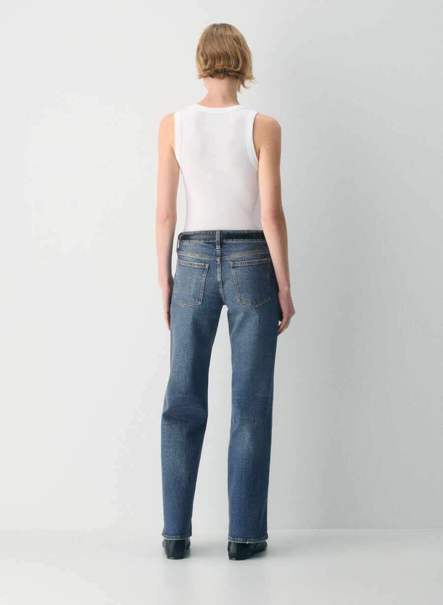 denim forum pam super lo-rise wide jeans vintage mörkblå