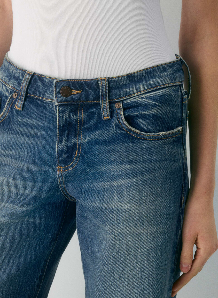 denim forum pam super lo-rise wide jeans vintage mörkblå