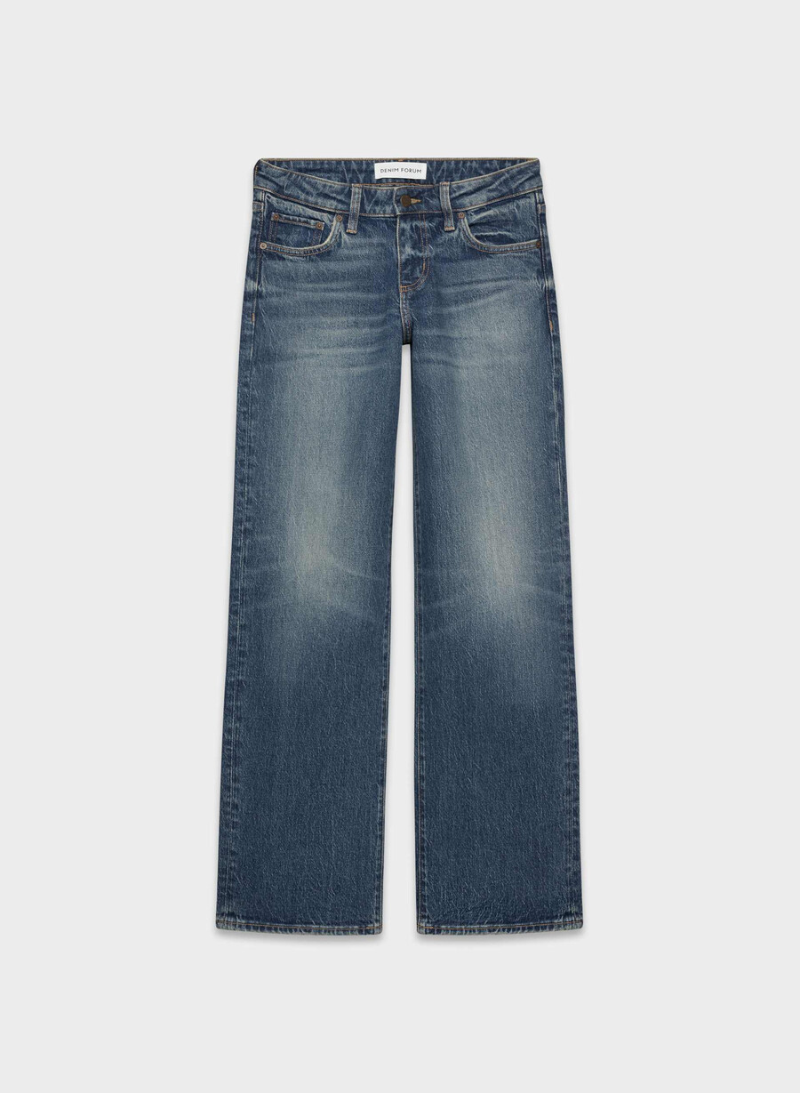 denim forum pam super lo-rise wide jeans vintage mörkblå