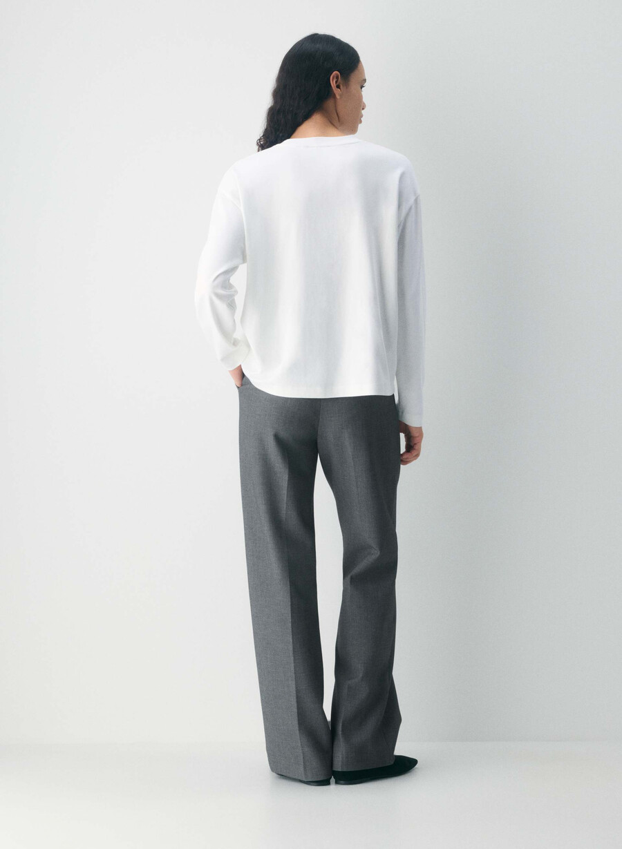 interlock cotton steps långärmad vit