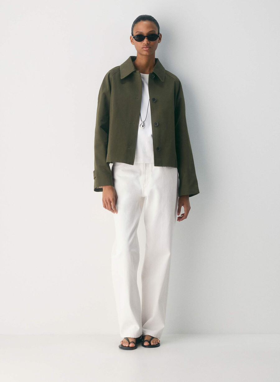 regent kort trenchcoat - rich twill mÖrkoliv